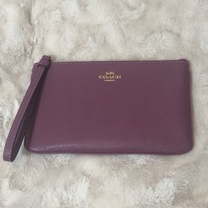 Coach Leather Zipper Wristlet